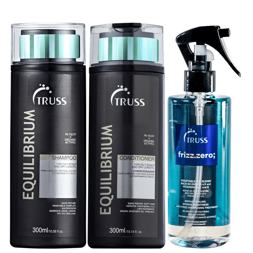 Kit Truss Frizz Zero Equilibrium (3 Produtos)