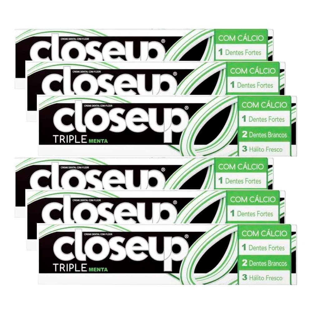 Kit Creme Dental Close Up Triple Menta 70g - 6 Unidades