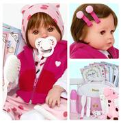 Boneca Baby Reborn Girafinha Enxoval Completo Silicone Lol