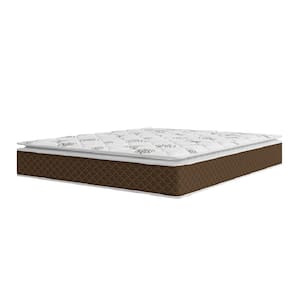 Colchão Casal Queen Molas Ensacadas Pillow Top Martino 158x198x25cm Marrom/Branco Umaflex - Suporta até 120kg por Pessoa