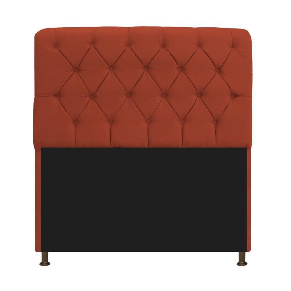 Cabeceira Estofada Lady 160 Cm Queen Size Com Capitonê Suede - Doce Sonho Móveis Terracota