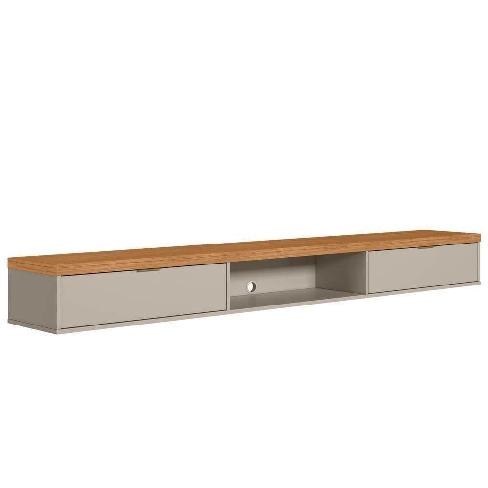Bancada Suspensa Rack Para Sala 218Cm Prime L06 Nature/Off White - Mpozenato