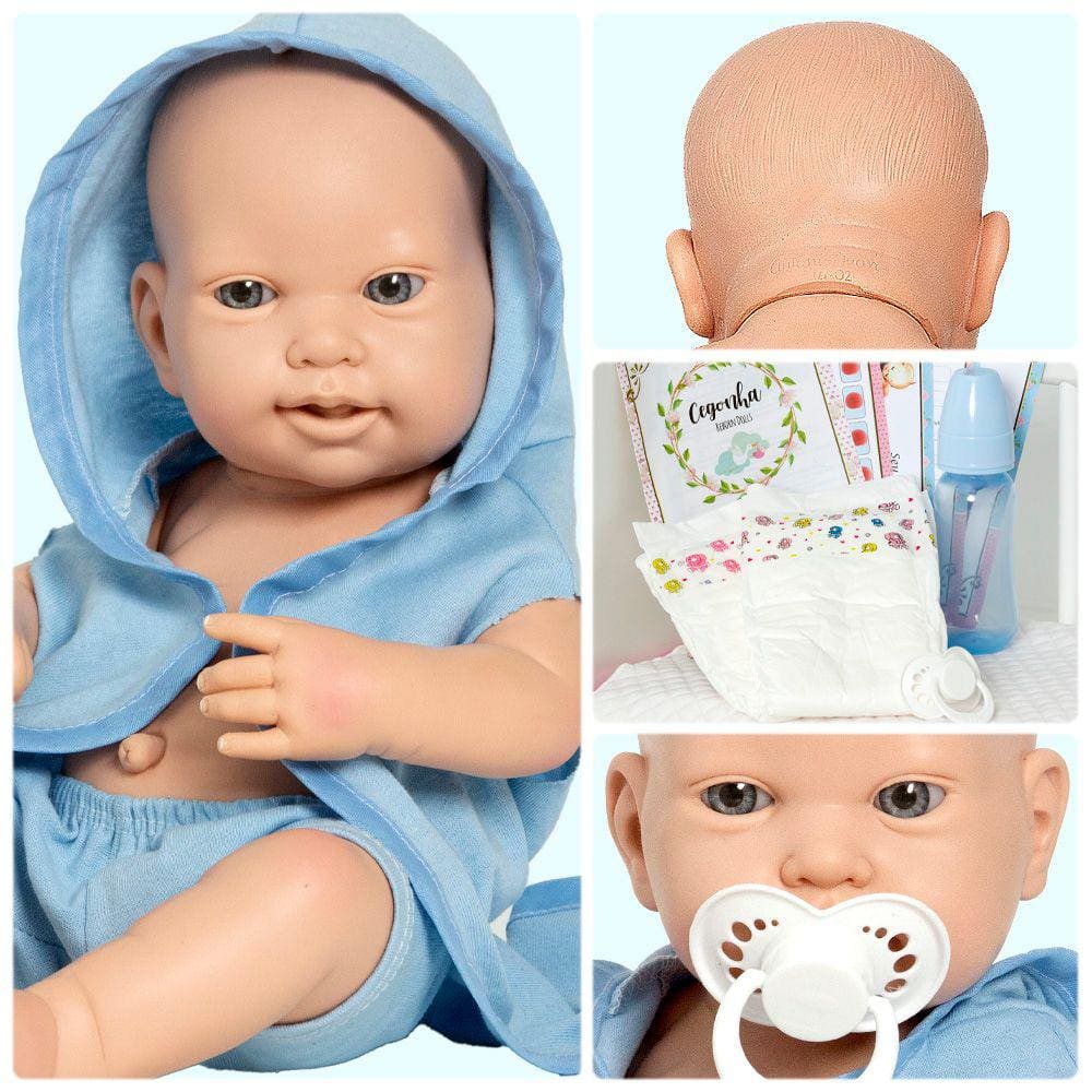 Bebe Reborn Menino 100% Silicone Boneco Pandinha + Enxoval Completo