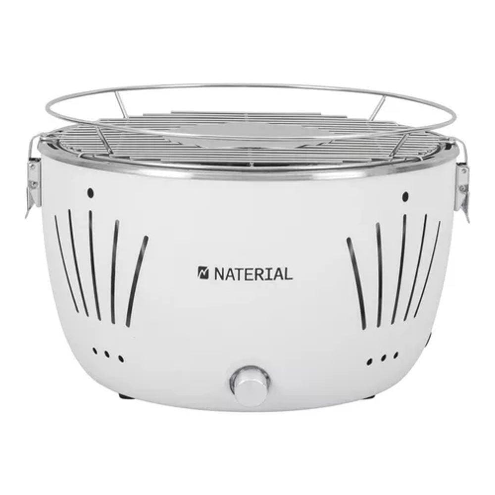 Churrasqueira Portátil A Carvão Table Grill Branca Com Bolsa