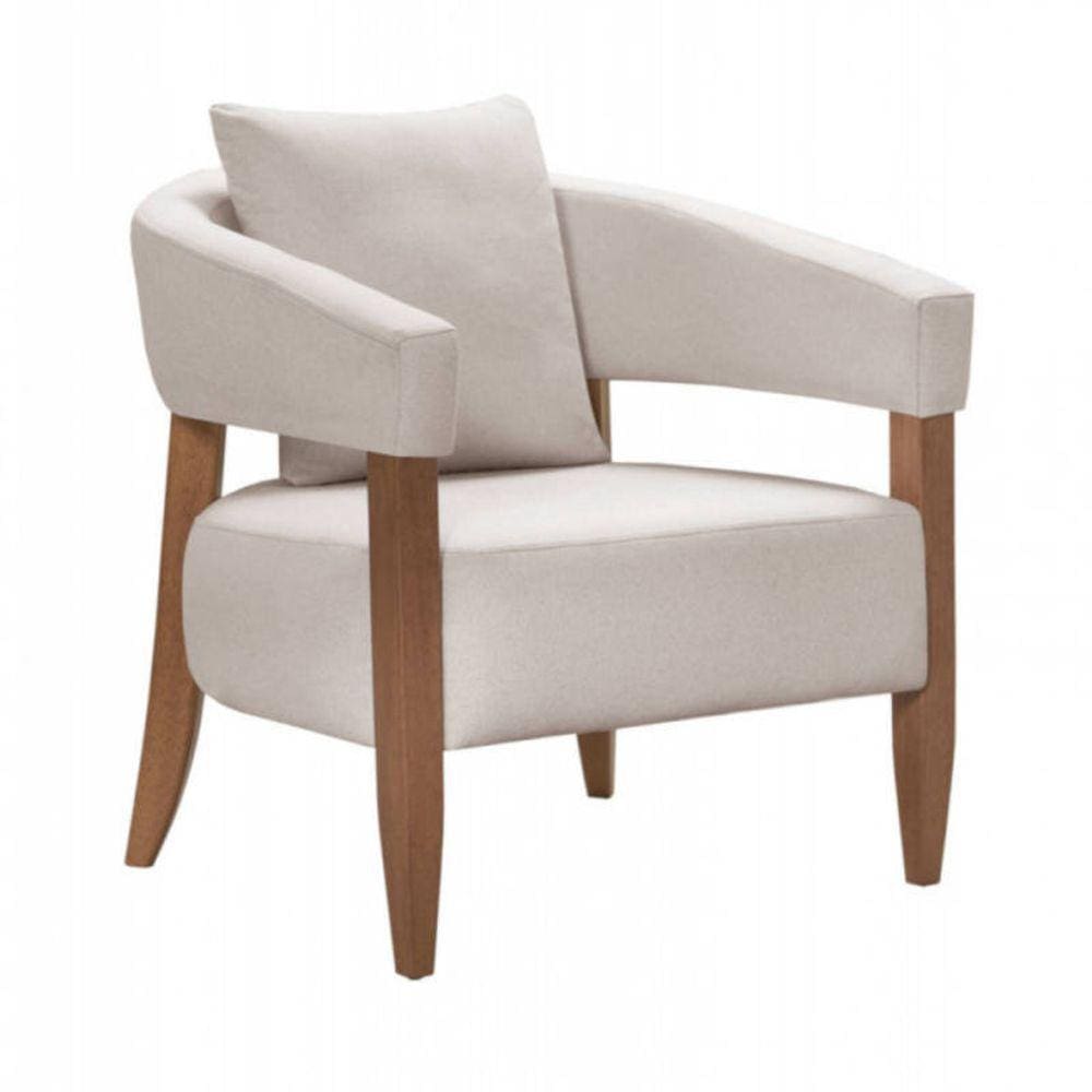 Poltrona decorativa para sala madeira maciça - Valentina - Bianchi Móveis