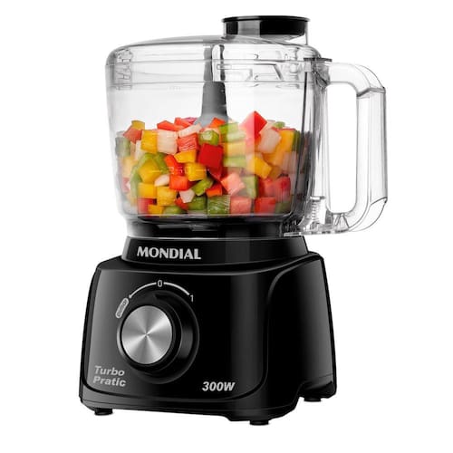 imagem-Mini Processador de alimentos 300 watts preto Turbo Pratic - MP-16-B - Mondial - 220V