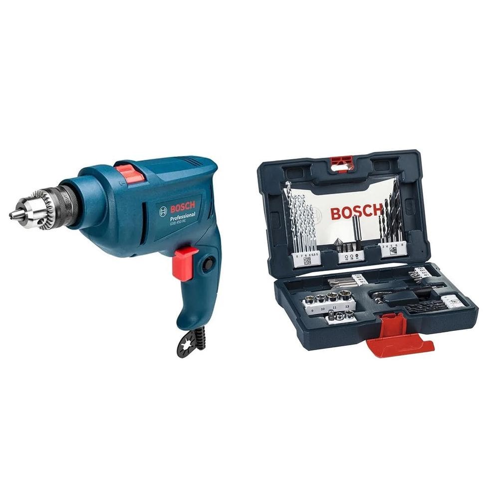 Furadeira De Impacto Bosch GSB 450 450W + Kit Pontas E Brocas