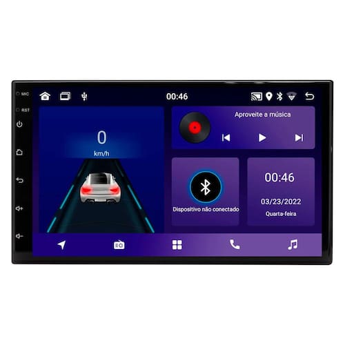 Central Multimídia Universal Tela IPS de 7" Polegadas Quad Core 2GB Carplay e Android Auto GPS