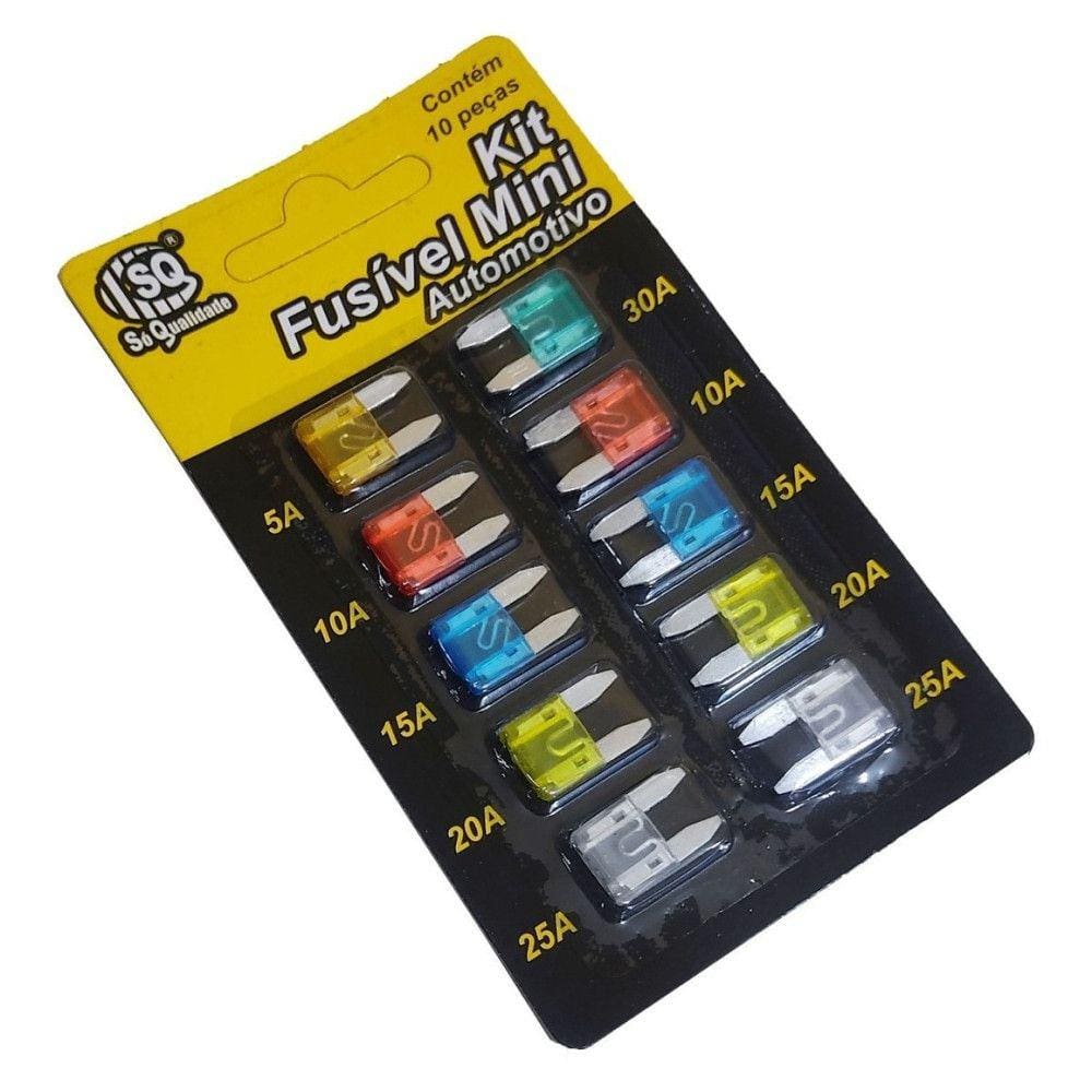 Kit de 10 Fusíveis Automotivos Reposição Necessária em Mãos