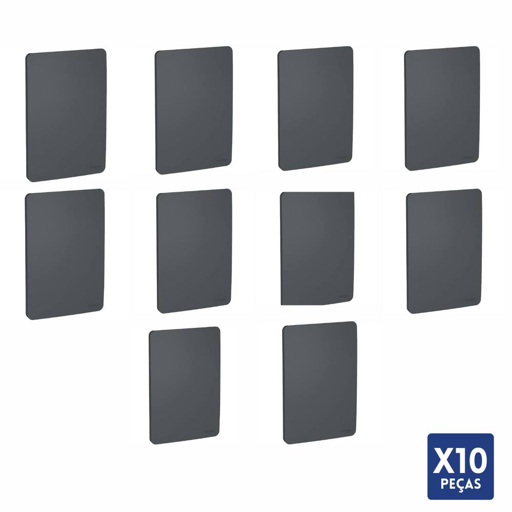 Kit 10 Placa 4X2 Cega Stellar Black Orion Schneider