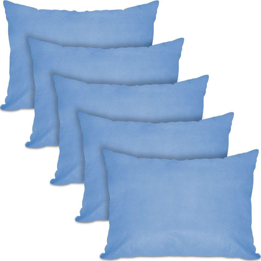 Kit 5 Travesseiros Fibra Siliconada Tecnologia Bloqueador Bacteriano 45X65 - BF Colchões