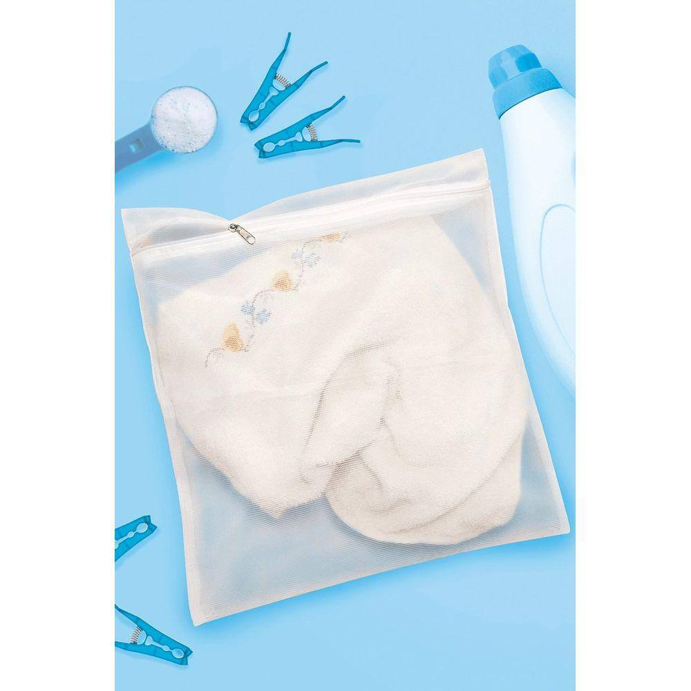 Saco Para Lavar Roupa Com Ziper Em Poliester