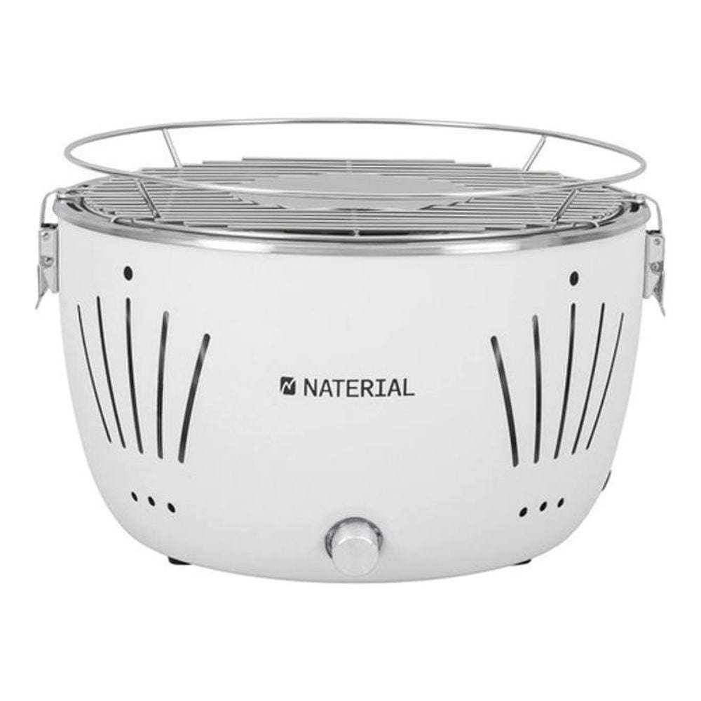 Churrasqueira Portátil A Carvão Table Grill Branca Com Bolsa