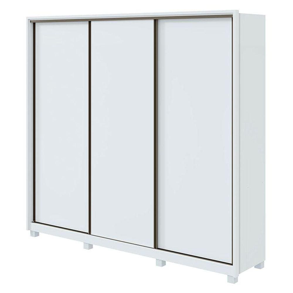 Guarda Roupa Casal Spazio 270 Branco Brilho com Pés - Lopas