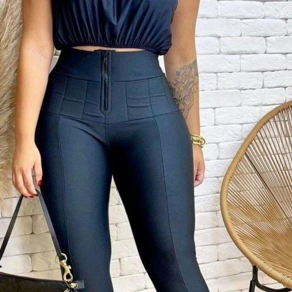Calça Lipor Cirrê Super Power Lipo Modeladora Chapa Barriga