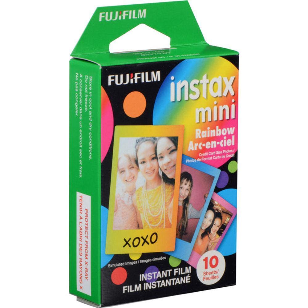 Filme instantâneo com bordas coloridas Fujifilm instax mini Rainbow (10 fotos)