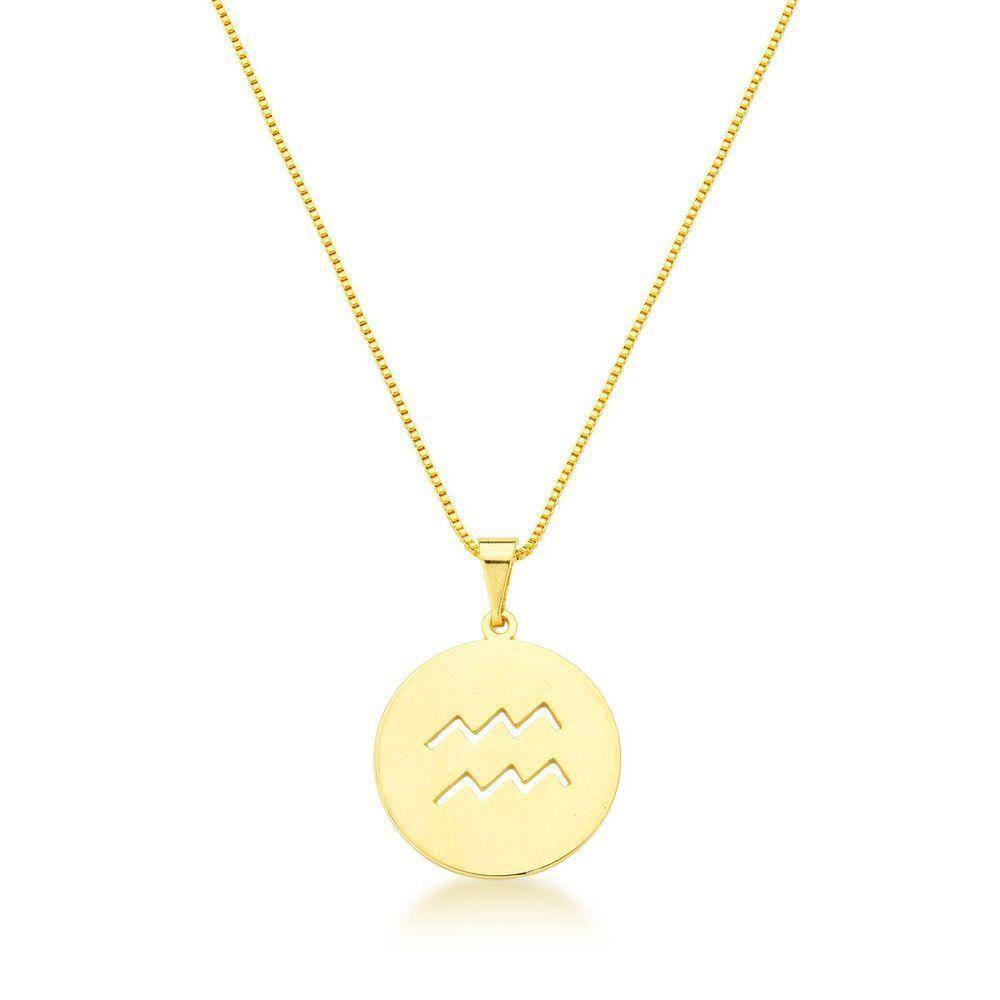 Colar De Signos Banhado A Ouro 18k - Aquário