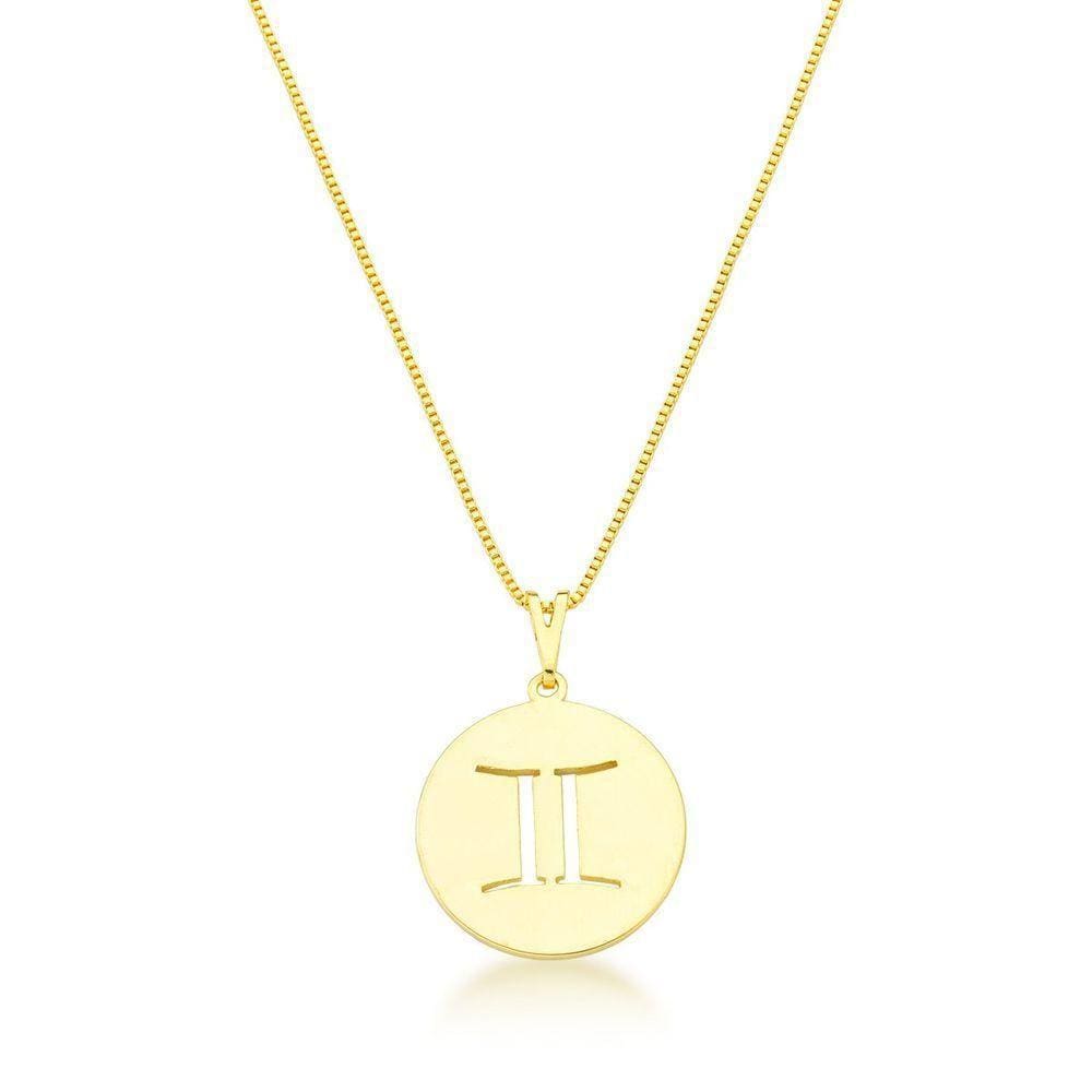 Colar De Signos Banhado A Ouro 18k - Gêmeos