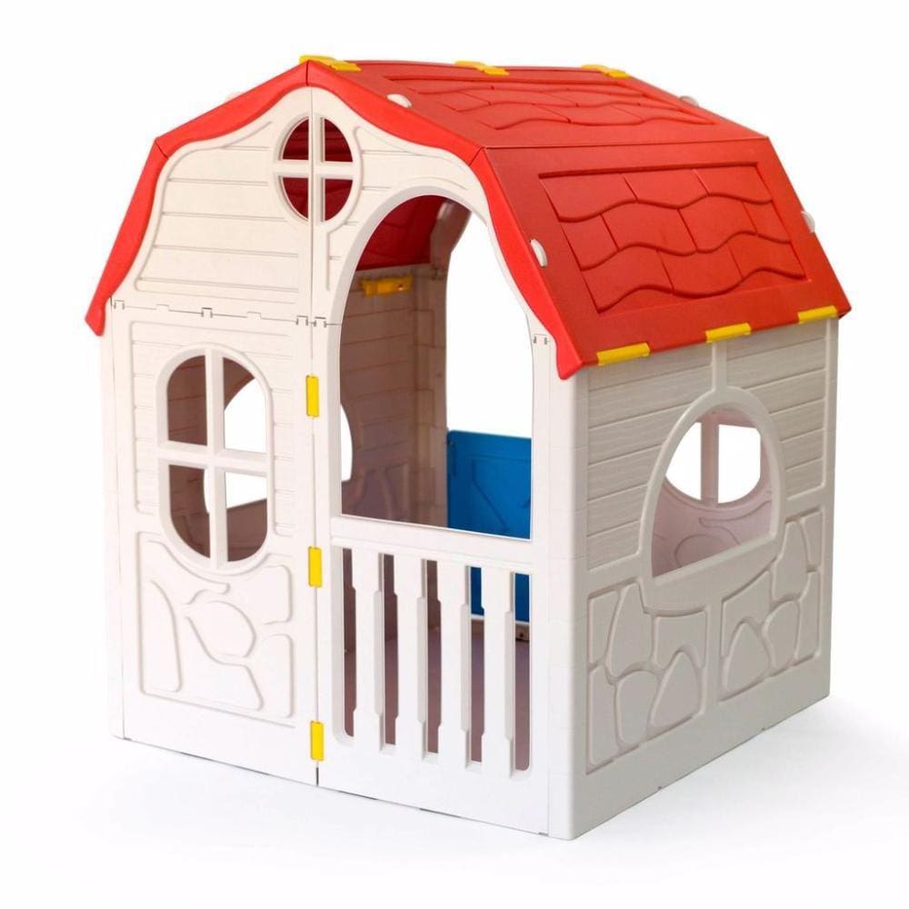 Casinha Portátil Kids Playhouse Cosco Bege e Vermelha