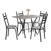 Conjunto De Mesa Itália New Com 4 Cadeiras 1,00m Artefamol Dark/Granito