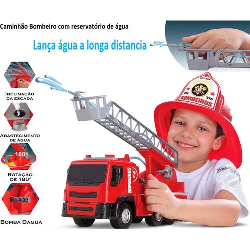 Caminhao Bombeiro Gigante Brinquedo Infantil Lança Agua