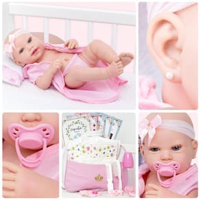 Boneca Bebe Reborn Realista Girafinha Menina de Silicone em