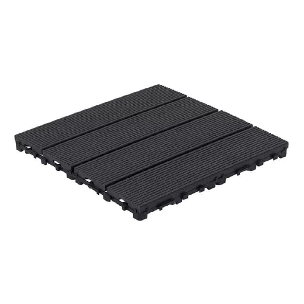 Deck Modular Encaixe Madeira Plástica Cinza 30x30cm - Click