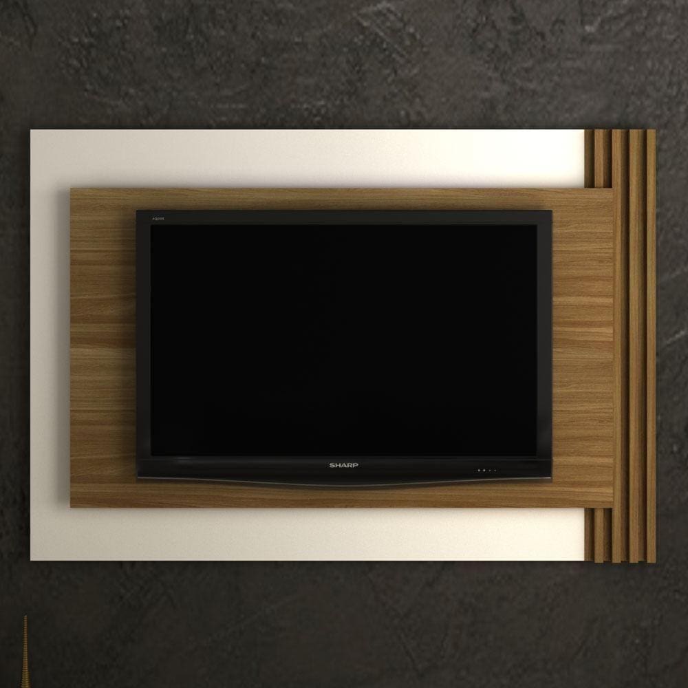 Painel Ammo para TV de até 65 - Off White/Natural