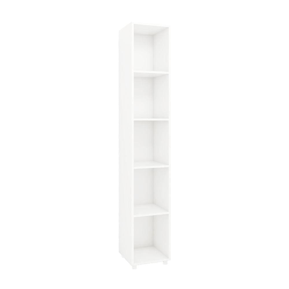 Estante Livreiro Modular Alcídes 30 cm com 5 Nichos - Branco