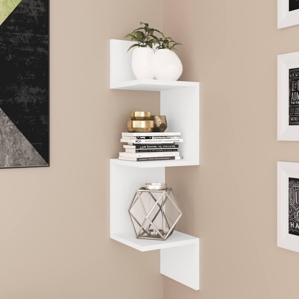 Nicho de Canto com 3 Prateleiras - Branco