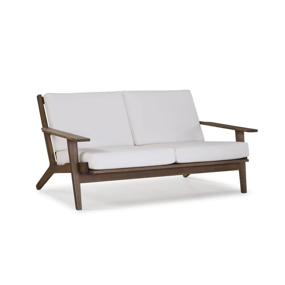 Poltrona Estofada Lotus 2 Lugares 185cm Madeira Eucalipto-Castanho