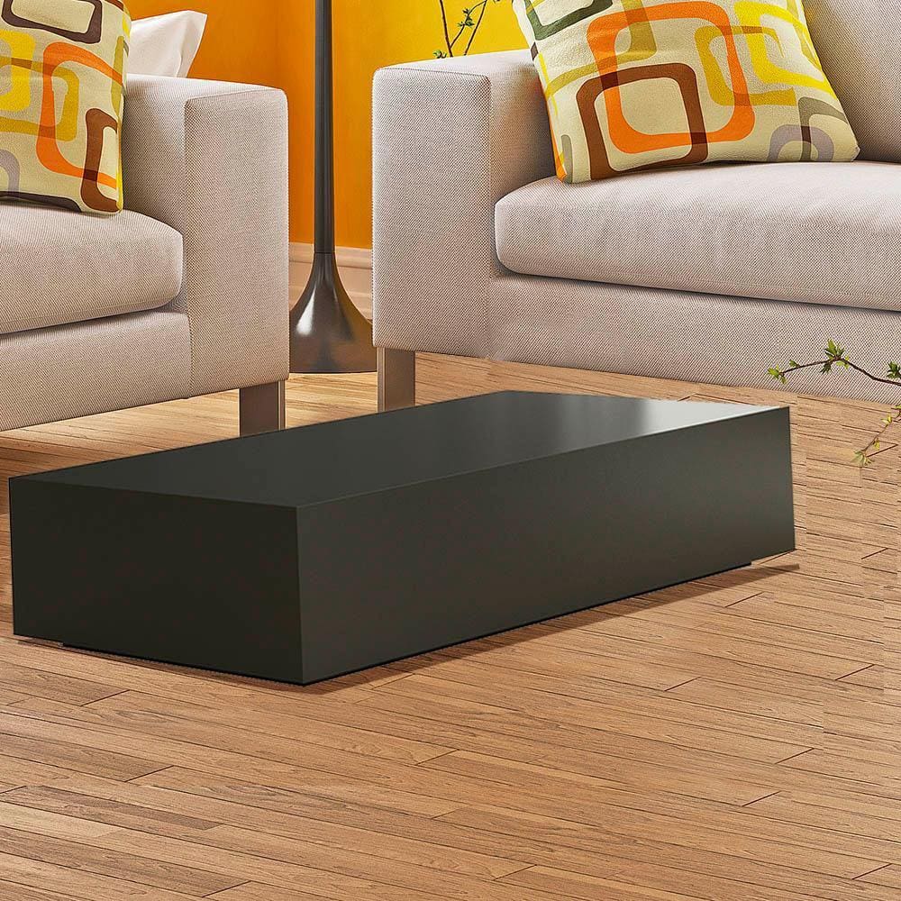 Mesa de Centro Retangular Bely Acabamento em Laca Preto