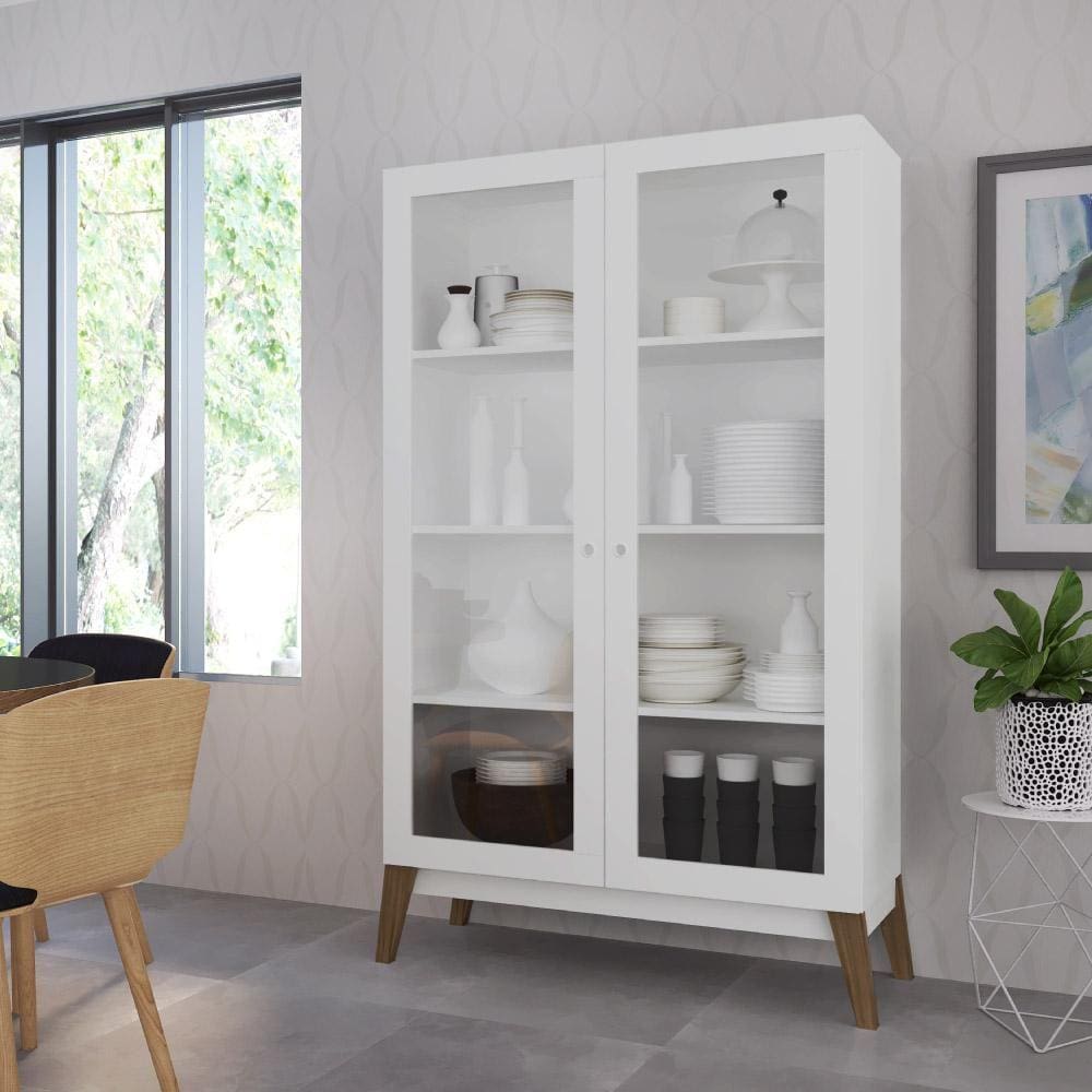 Cristaleira 2 Portas de Vidro GenialFlex - Branco