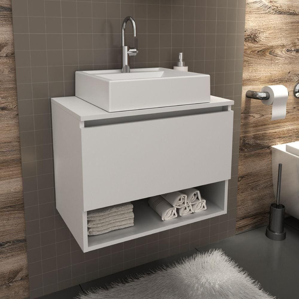 Gabinete para Banheiro com 1 Porta Basculante - Branco