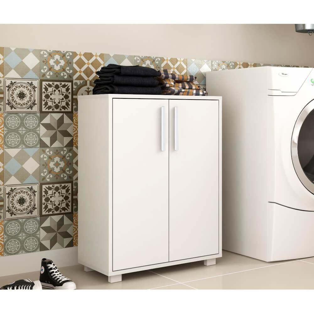 Balcão Multiuso 2 Portas 2 Prateleiras Internas BRV - Branco