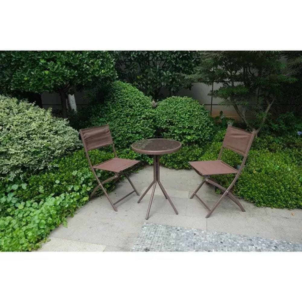 Conjunto De Varanda E Jardim 3 Peças Aço Compact Premium