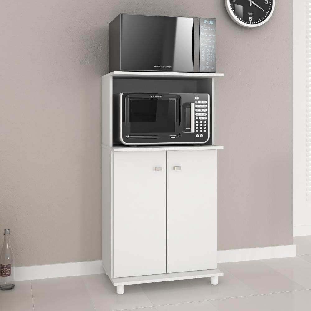 Balcão Multiuso 2 Portas com Espaço para Microondas BL3307 Branco