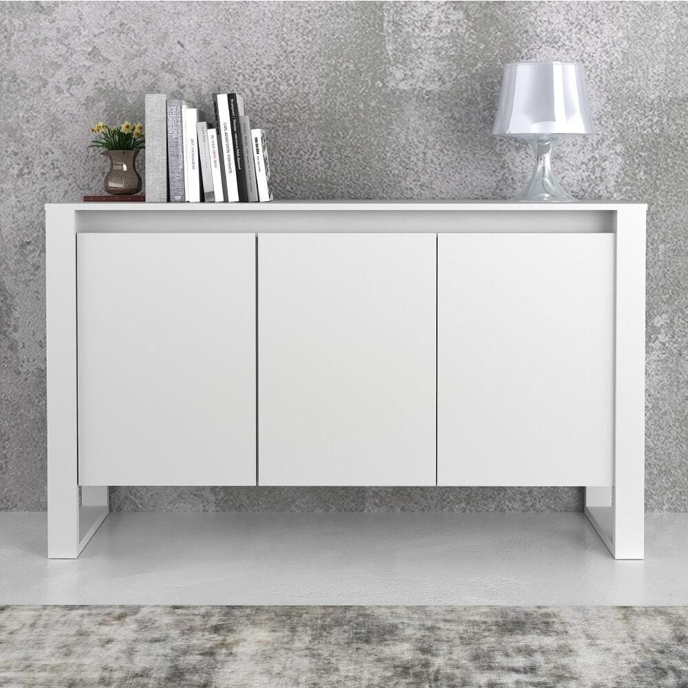 Balcão de Escritório com 3 Portas - Branco