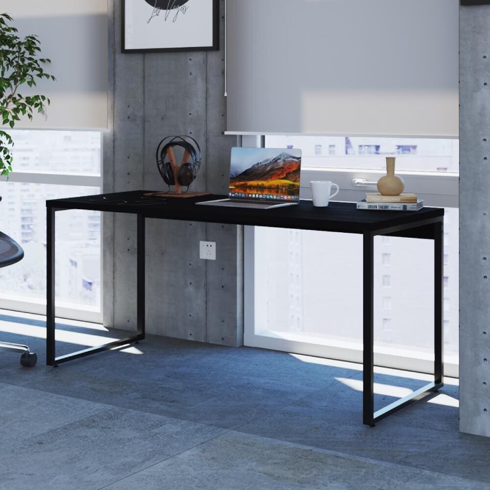 Mesa de Escritório Industrial Kuadra 150 cm - Preto