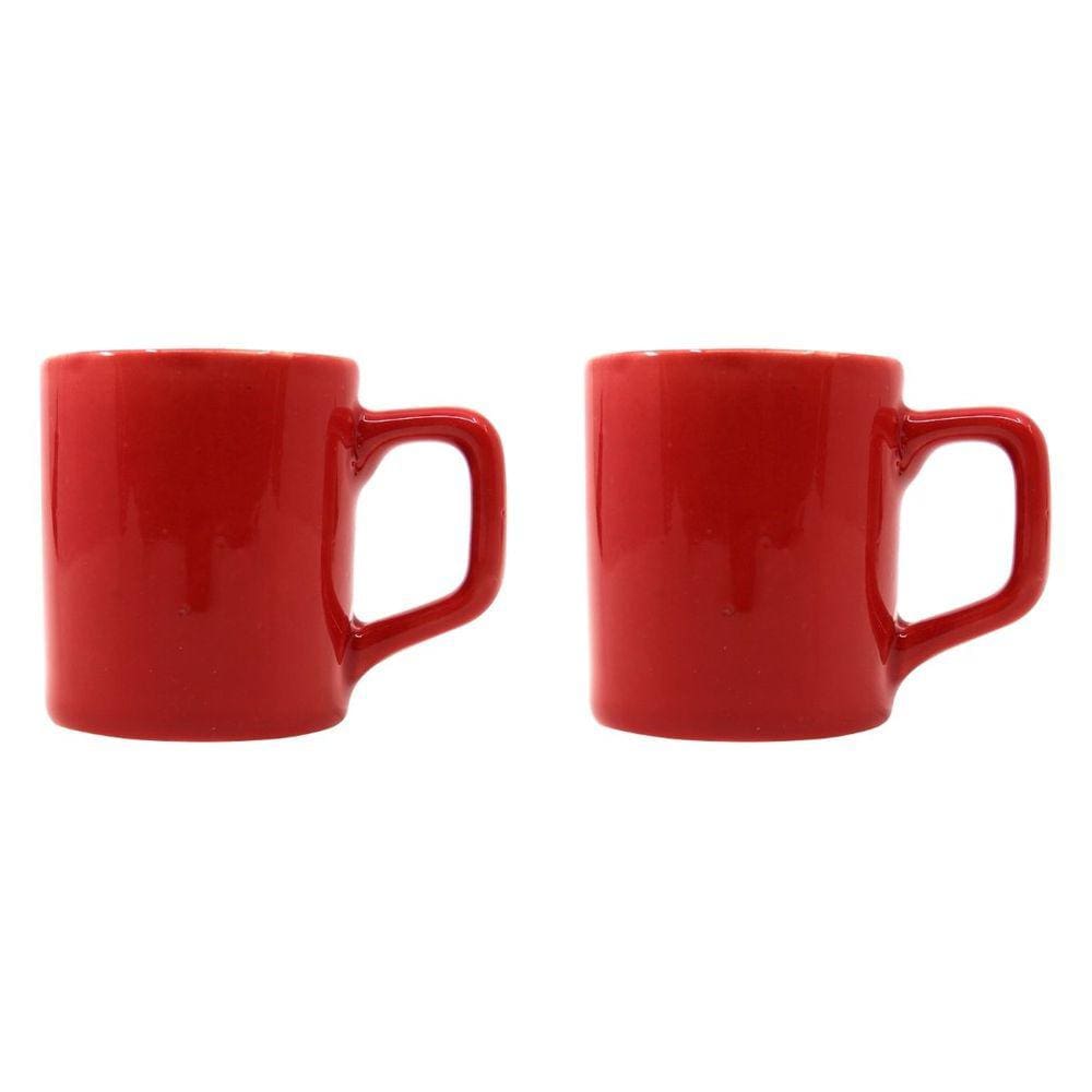 Kit 2 Mini Canecas Chá Vermelha 80mL Xícara Café Expresso