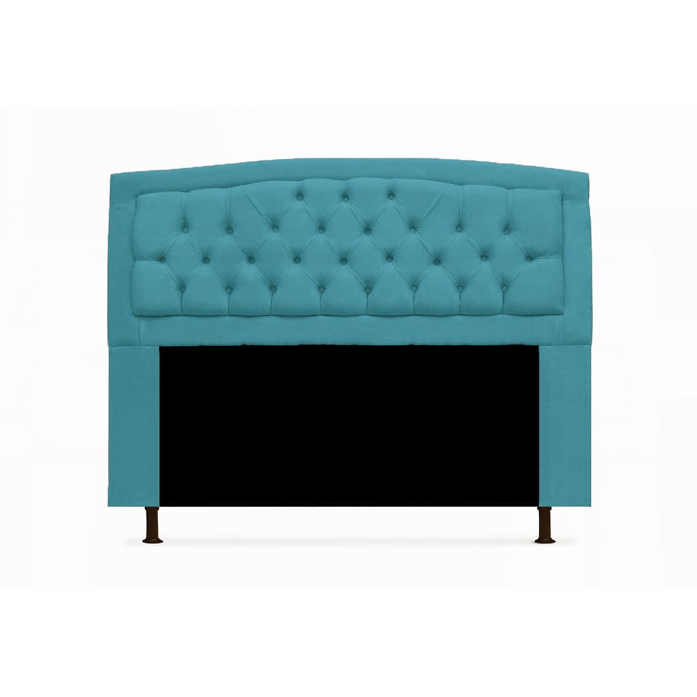 Cabeceira Geovana Para Cama Box King 195 cm Suede Azul Turquesa - LM DECOR
