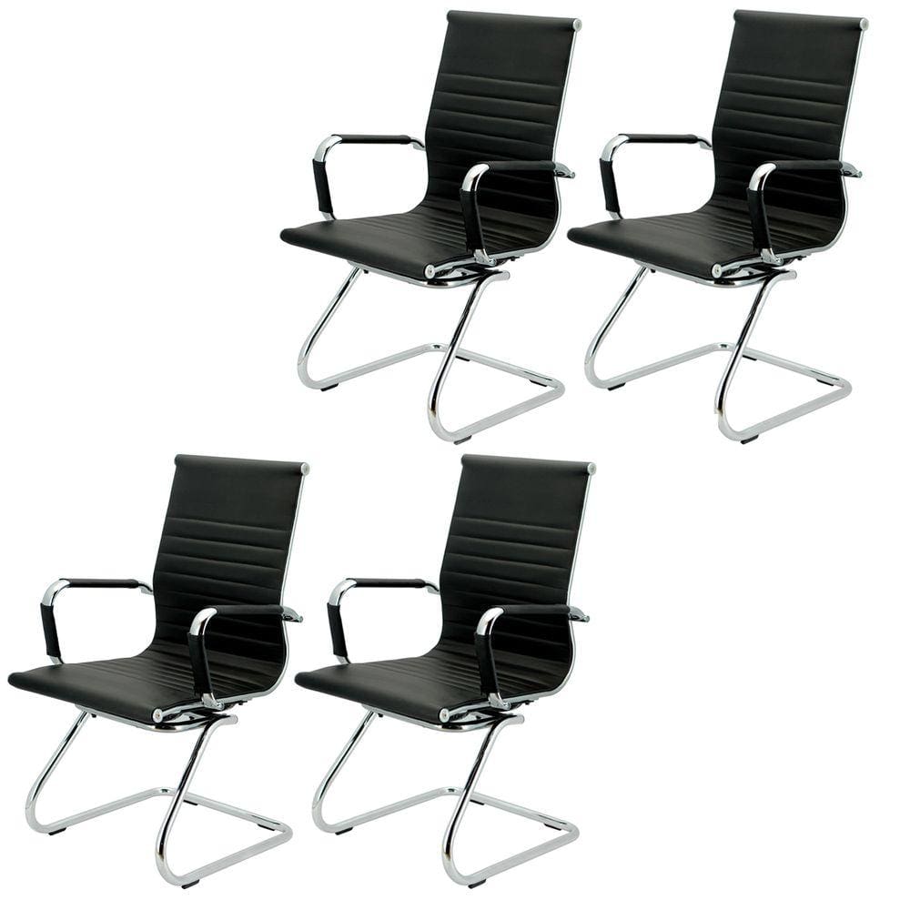Kit 4 Cadeiras Fixas Interlocutor Charles Eames Esteirinha 11A