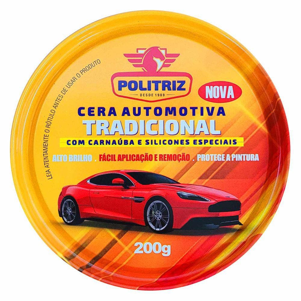 Cera Automotiva Polidora Politriz com Carnaúba 200g Lata