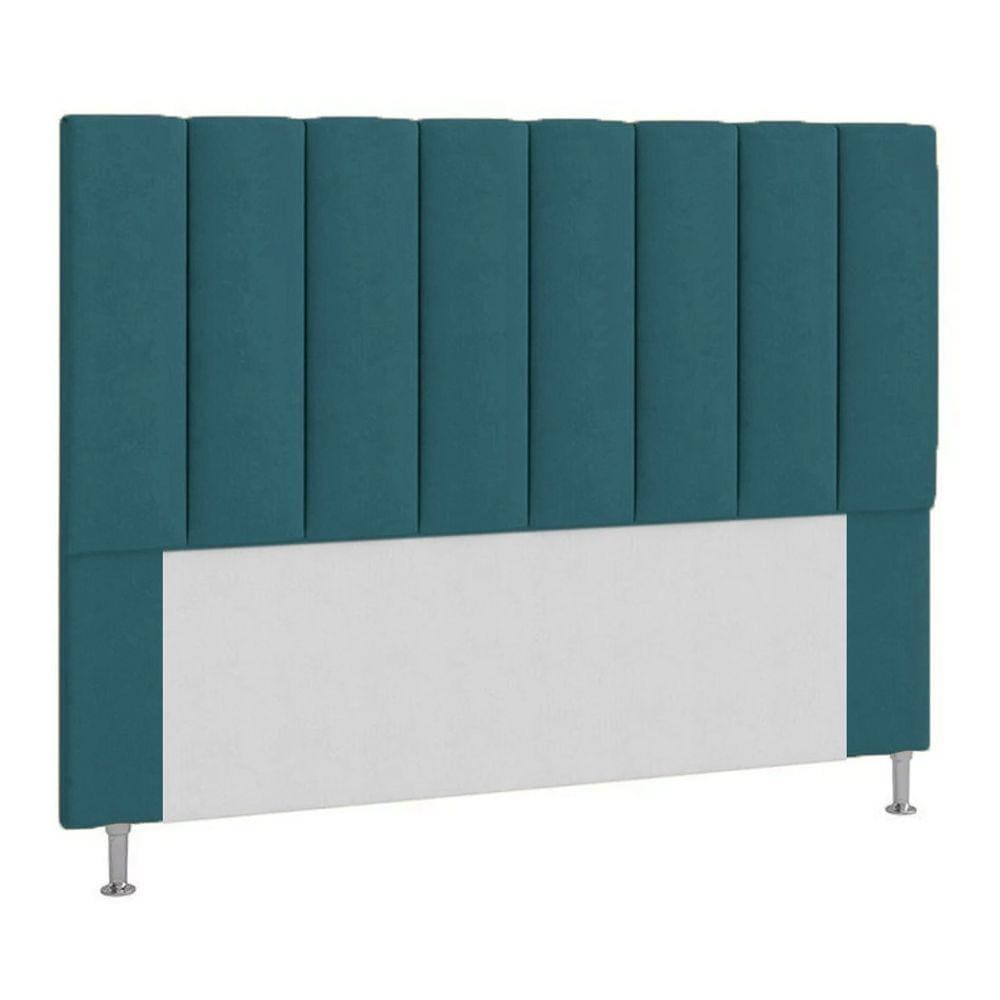 Cabeceira Cancun Para Cama Box Casal 140 Cm Suede Azul Turquesa - LM DECOR