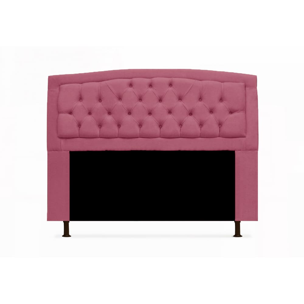 Cabeceira Estofada Geovana Para Cama Box Solteiro 90 cm Suede Rosa Barbie - LM DECOR