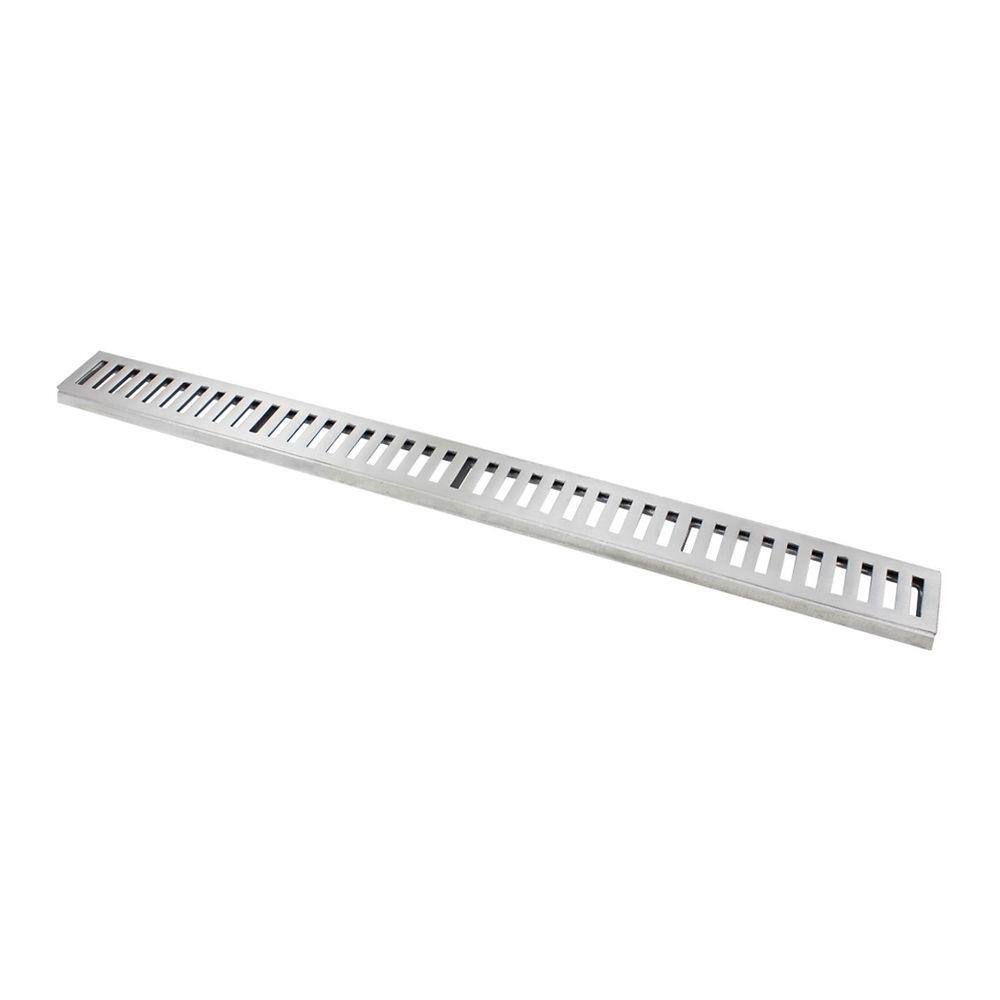 Ralo Grelha Linear com Caixilho em Alumínio Polido 15x100cm