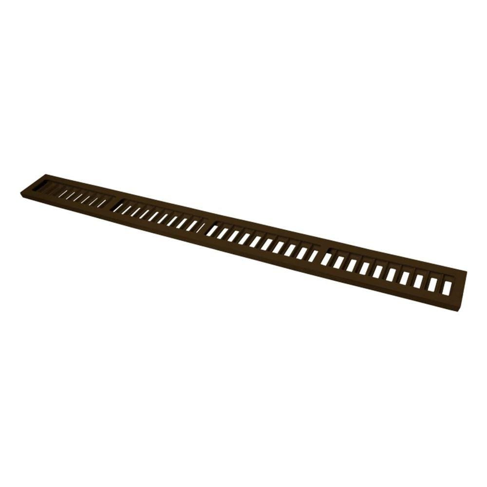 Ralo Grelha Linear com Caixilho em Alumínio Marrom 10x100cm