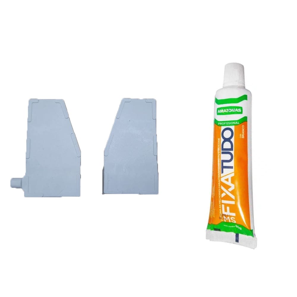 Kit Dobradiça + Cola Fixa Tudo Tampa Movel Lavadora Brastemp Consul