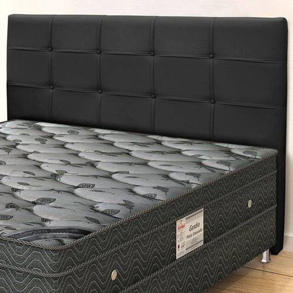 Cabeceira Acolchoada para Cama Box QUEEN Cor Preto