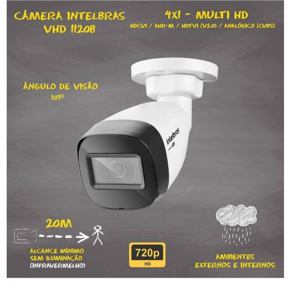 Camera Intelbras Hd 720p Vhd 1120 B G5 Com Lente 3 6mm Visao Noturna20m ...